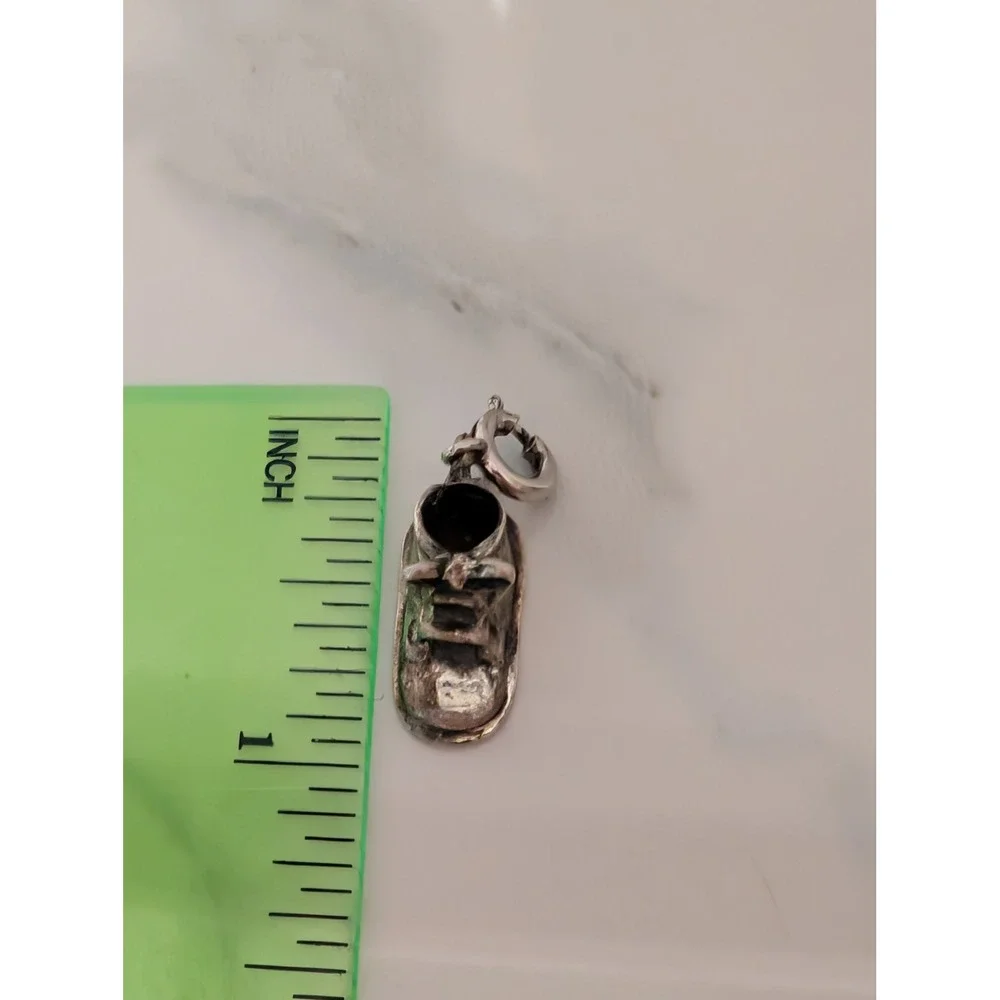 Vintage 1965 Sterling‎ Silver Baby Shoe Charm Engraved 925 Pendant